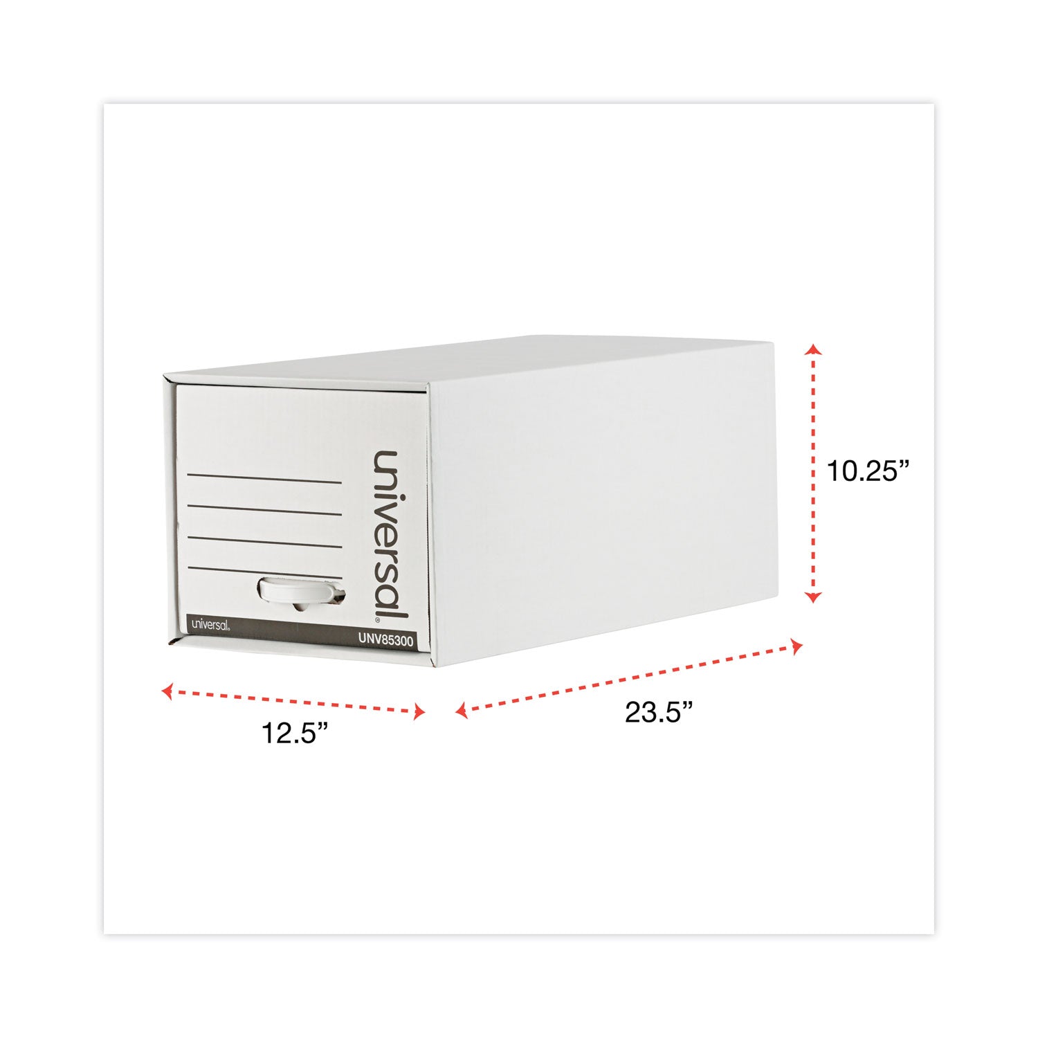 Heavy-Duty Storage Drawers, Letter Files, 14" x 25.5" x 11.5", White, 6/Carton - 