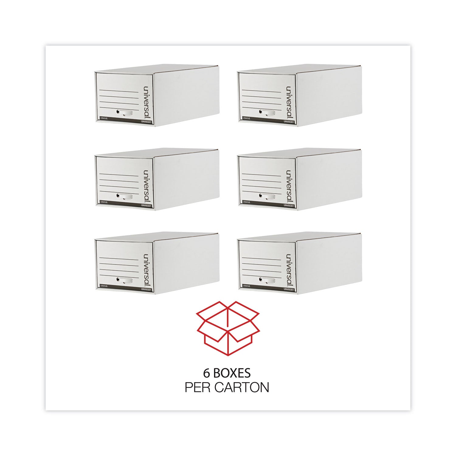 Heavy-Duty Storage Drawers, Legal Files, 17.25" x 25.5" x 11.5", White, 6/Carton - 