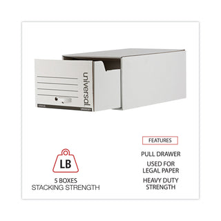 Heavy-Duty Storage Drawers, Legal Files, 17.25" x 25.5" x 11.5", White, 6/Carton - 