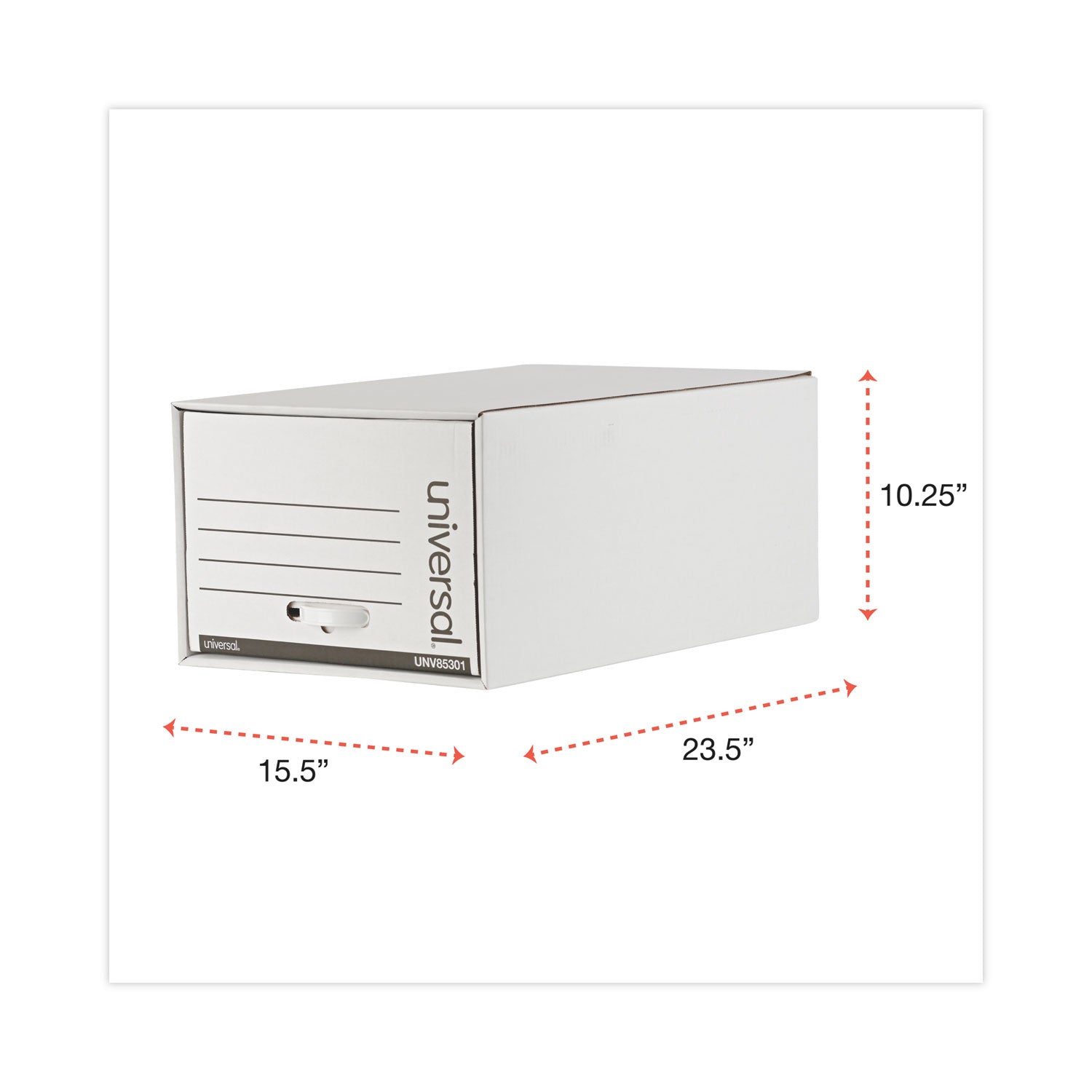 Heavy-Duty Storage Drawers, Legal Files, 17.25" x 25.5" x 11.5", White, 6/Carton - 