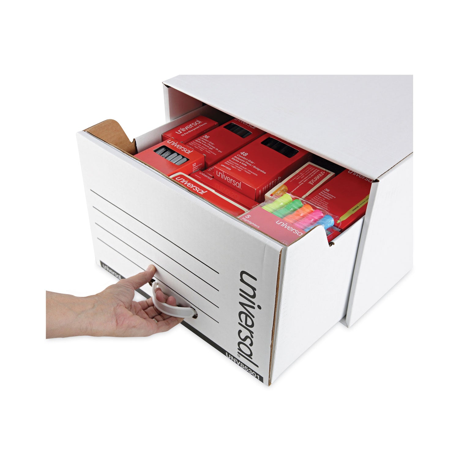 Heavy-Duty Storage Drawers, Legal Files, 17.25" x 25.5" x 11.5", White, 6/Carton - 