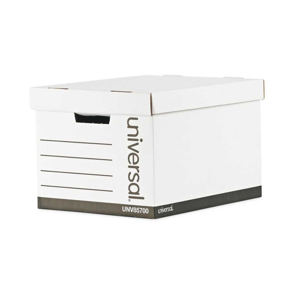 Medium-Duty Lift-Off Lid Boxes, Letter/Legal Files, 12" x 15" x 10", White, 12/Carton - 