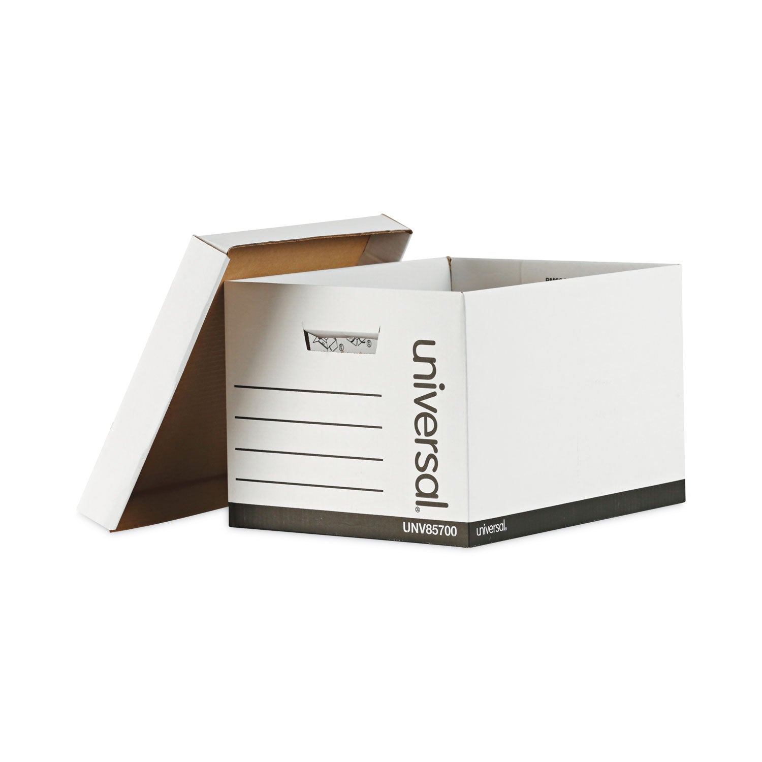 Medium-Duty Lift-Off Lid Boxes, Letter/Legal Files, 12" x 15" x 10", White, 12/Carton - 
