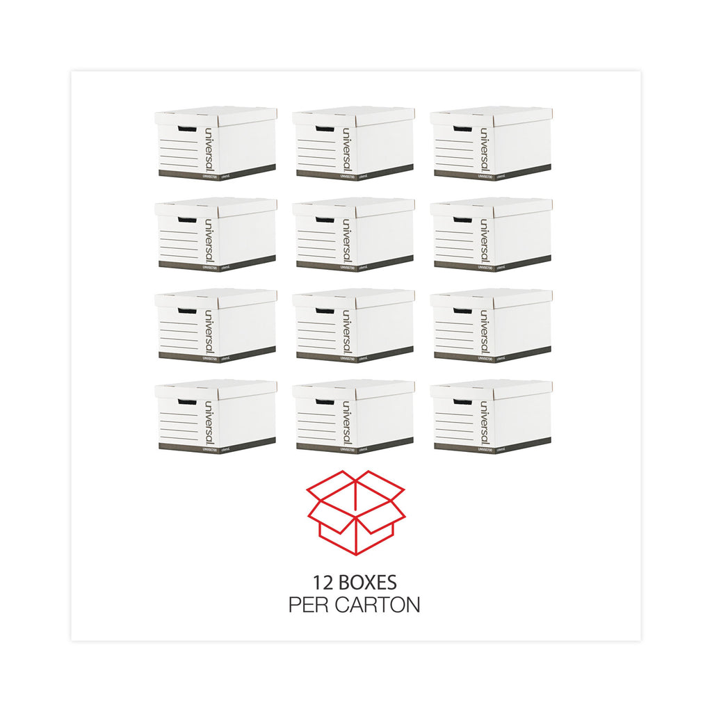 Medium-Duty Lift-Off Lid Boxes, Letter/Legal Files, 12" x 15" x 10", White, 12/Carton - 