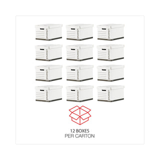 Medium-Duty Lift-Off Lid Boxes, Letter/Legal Files, 12" x 15" x 10", White, 12/Carton - 