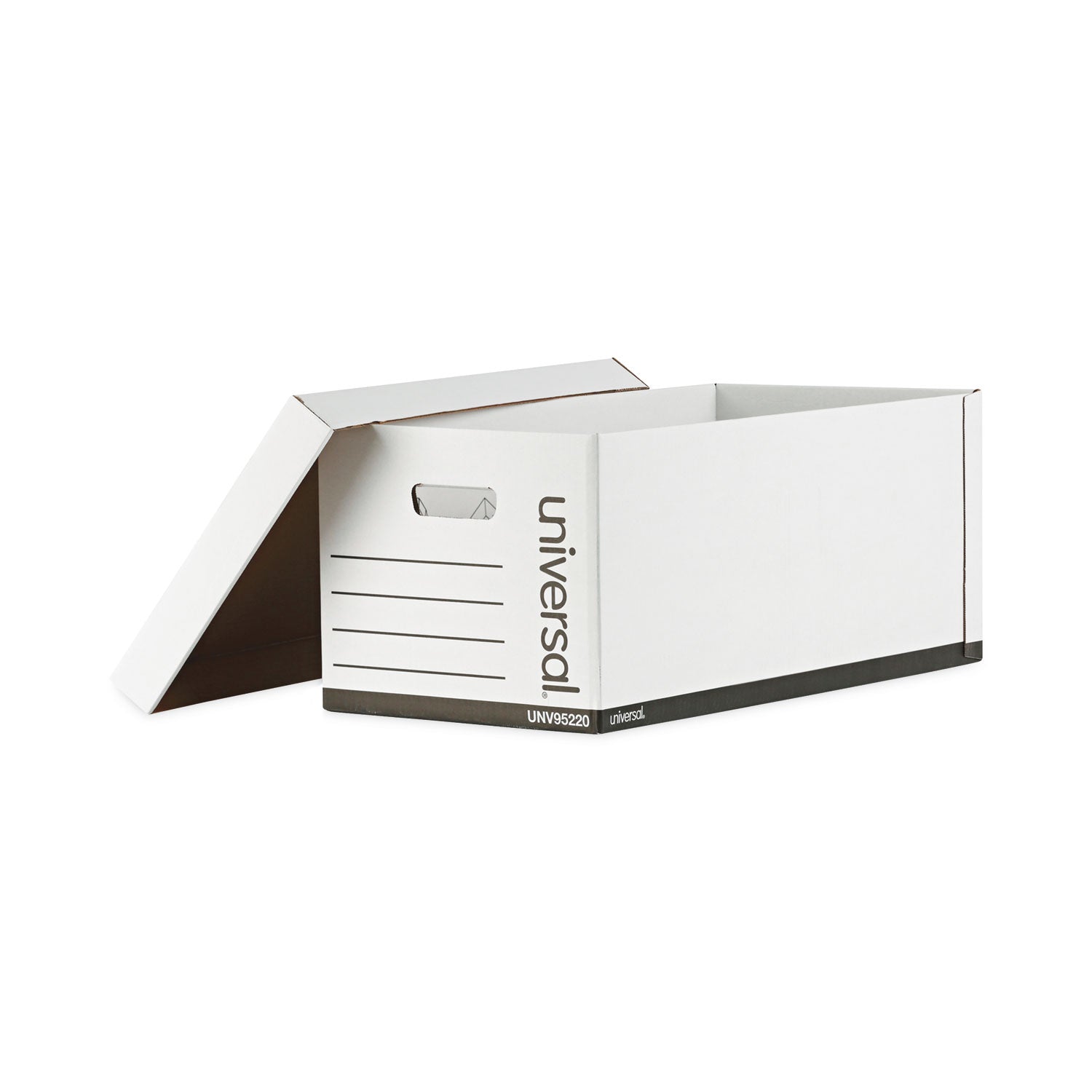 Medium-Duty Easy Assembly Storage Box, Letter Files, White, 12/Carton - 