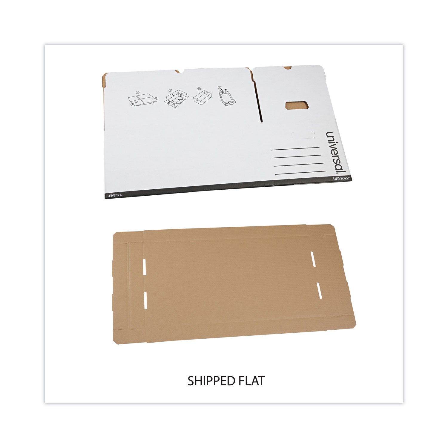 Medium-Duty Easy Assembly Storage Box, Letter Files, White, 12/Carton - 