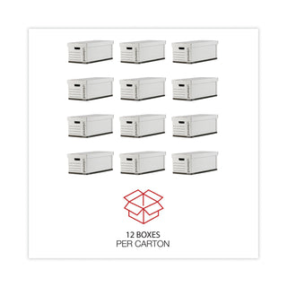 Medium-Duty Easy Assembly Storage Box, Letter Files, White, 12/Carton - 