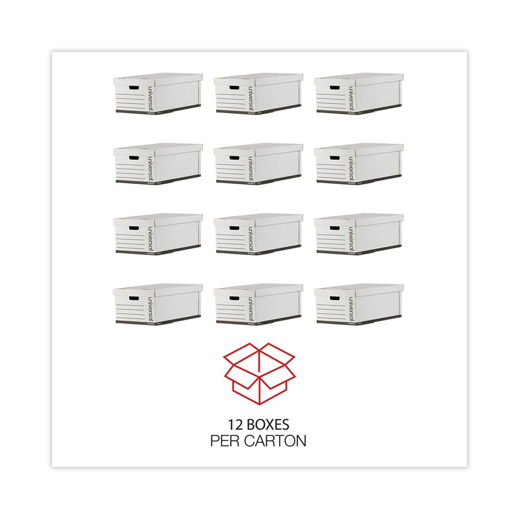 Medium-Duty Easy Assembly Storage Box, Legal Files, White, 12/Carton - 
