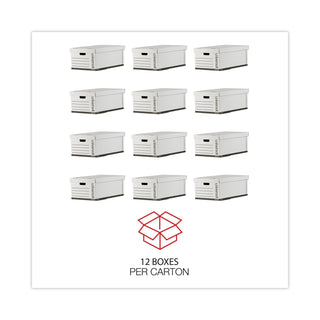 Medium-Duty Easy Assembly Storage Box, Legal Files, White, 12/Carton - 
