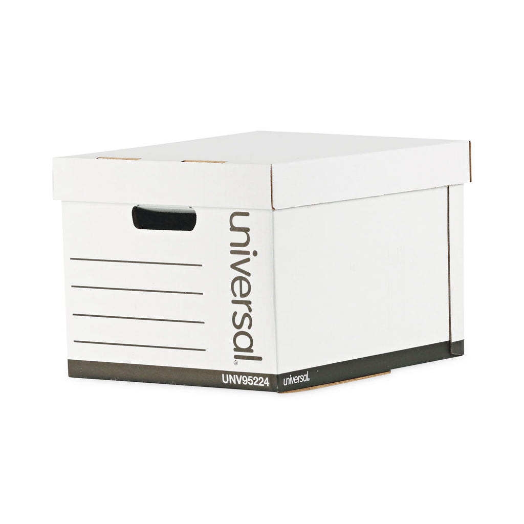 Heavy-Duty Fast Assembly Lift-Off Lid Storage Box, Letter/Legal Files, White, 12/Carton - 
