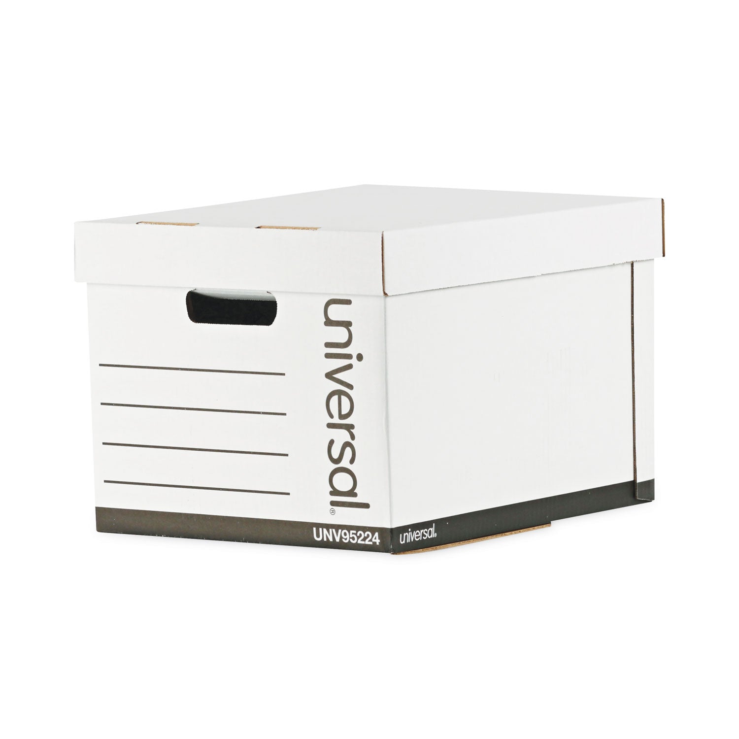 Heavy-Duty Fast Assembly Lift-Off Lid Storage Box, Letter/Legal Files, White, 12/Carton - 