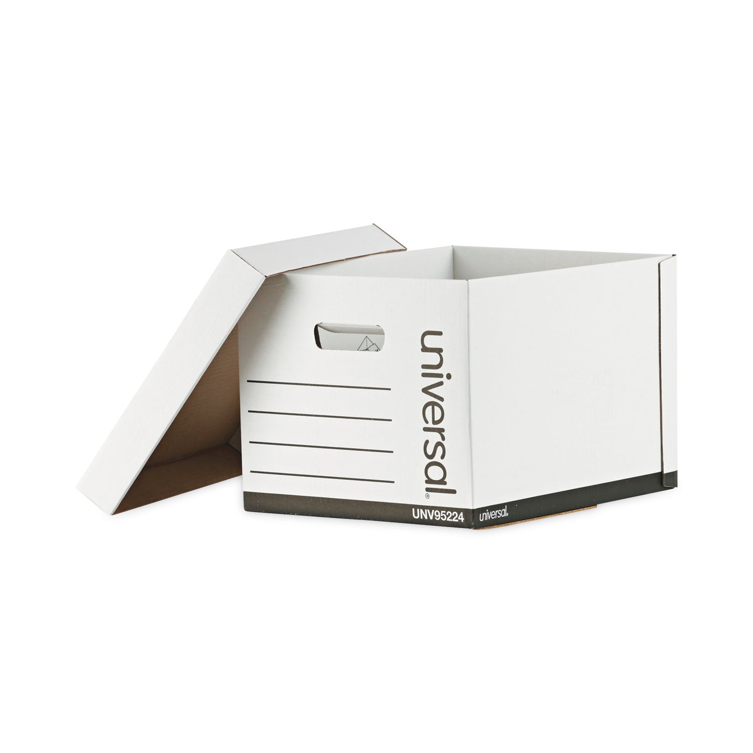 Heavy-Duty Fast Assembly Lift-Off Lid Storage Box, Letter/Legal Files, White, 12/Carton - 