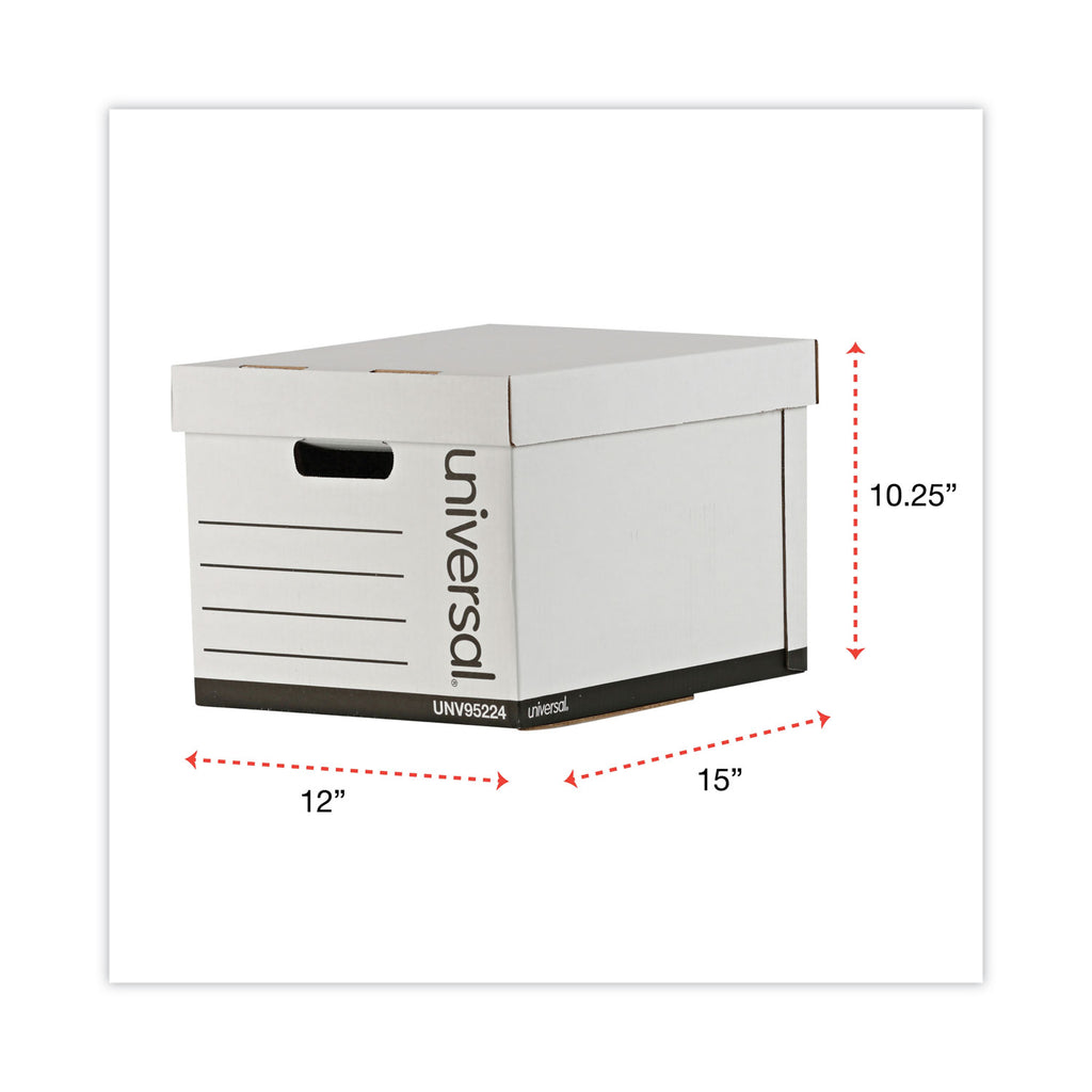 Heavy-Duty Fast Assembly Lift-Off Lid Storage Box, Letter/Legal Files, White, 12/Carton - 