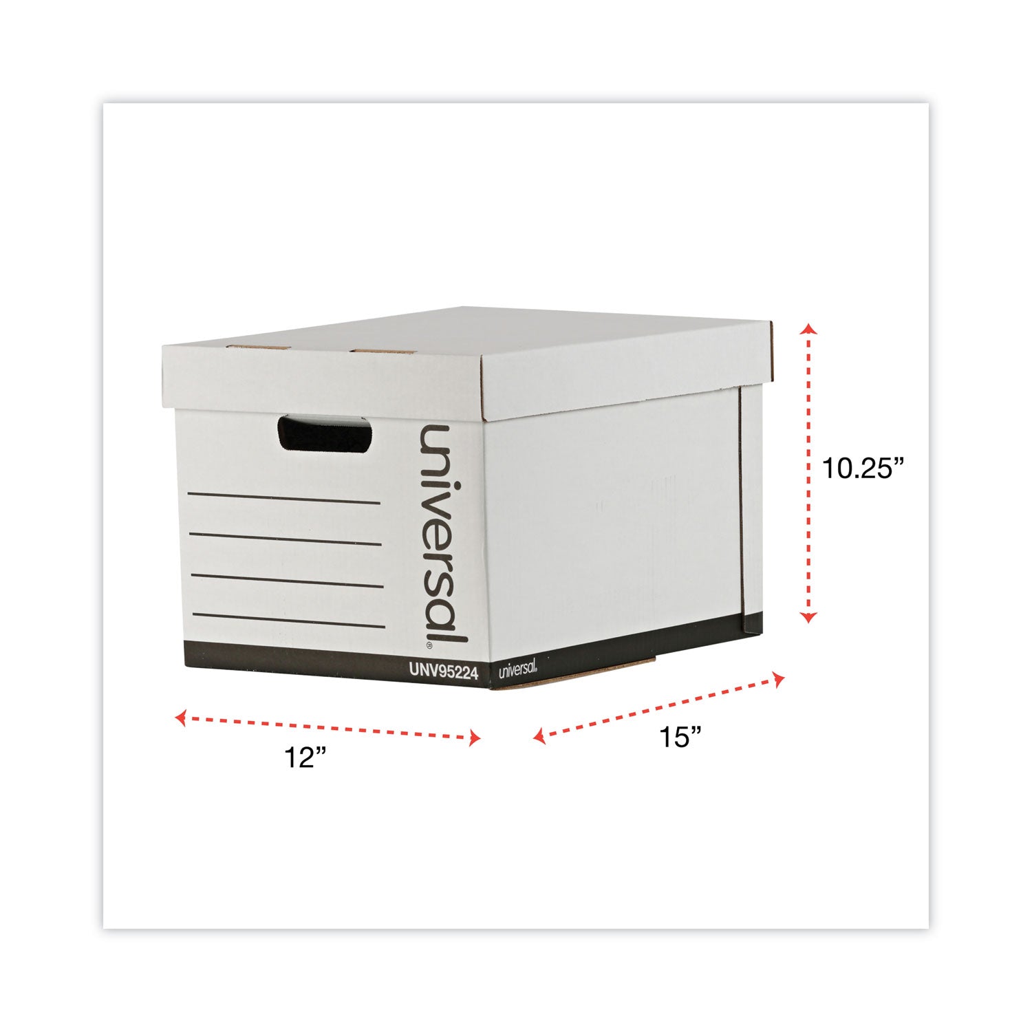 Heavy-Duty Fast Assembly Lift-Off Lid Storage Box, Letter/Legal Files, White, 12/Carton - 