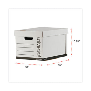 Heavy-Duty Fast Assembly Lift-Off Lid Storage Box, Letter/Legal Files, White, 12/Carton - 