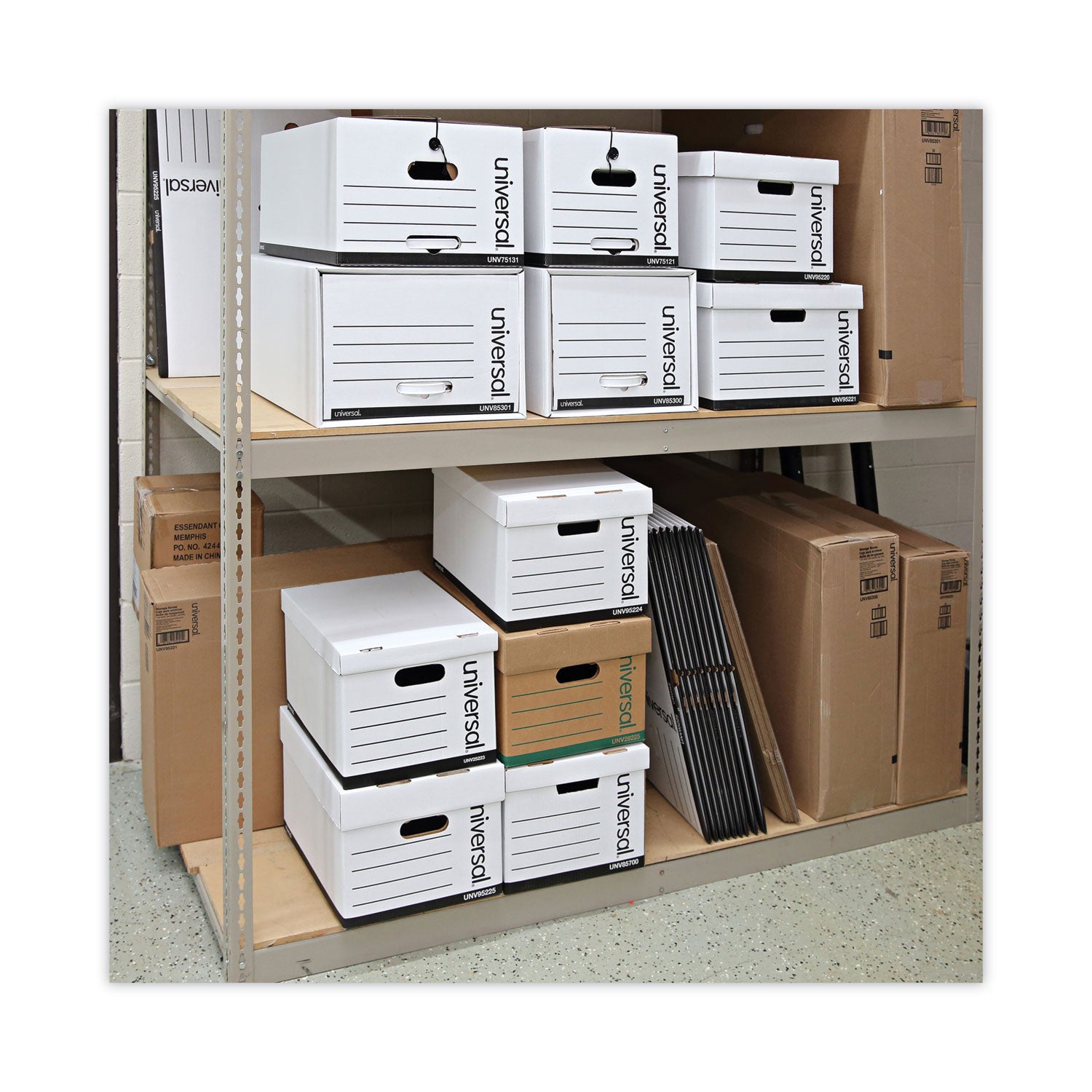 Heavy-Duty Fast Assembly Lift-Off Lid Storage Box, Letter/Legal Files, White, 12/Carton - 