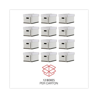 Professional-Grade Heavy-Duty Storage Boxes, Letter/Legal Files, White, 12/Carton - 
