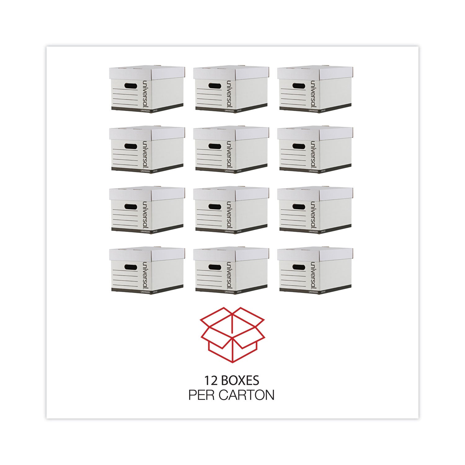 Professional-Grade Heavy-Duty Storage Boxes, Letter/Legal Files, White, 12/Carton - 