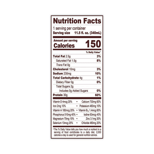 High Protein Chocolate Nutrition Shake, 11.5 oz Bottle, 12/Carton, Ships in 1-3 Business Days