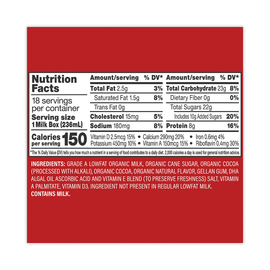 Low Fat Milk, Chocolate, 8 oz, 18/Carton, Ships in 1-3 Business Days