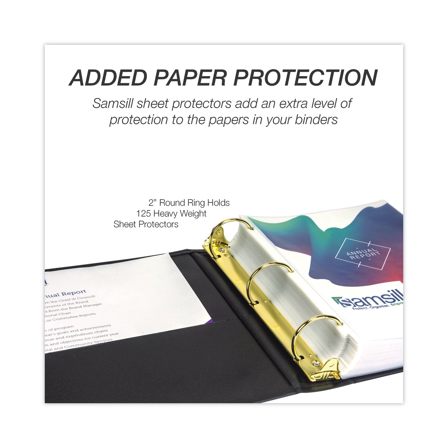 Classic Collection Ring Binder, 3 Rings, 2" Capacity, 11 x 8.5, Black