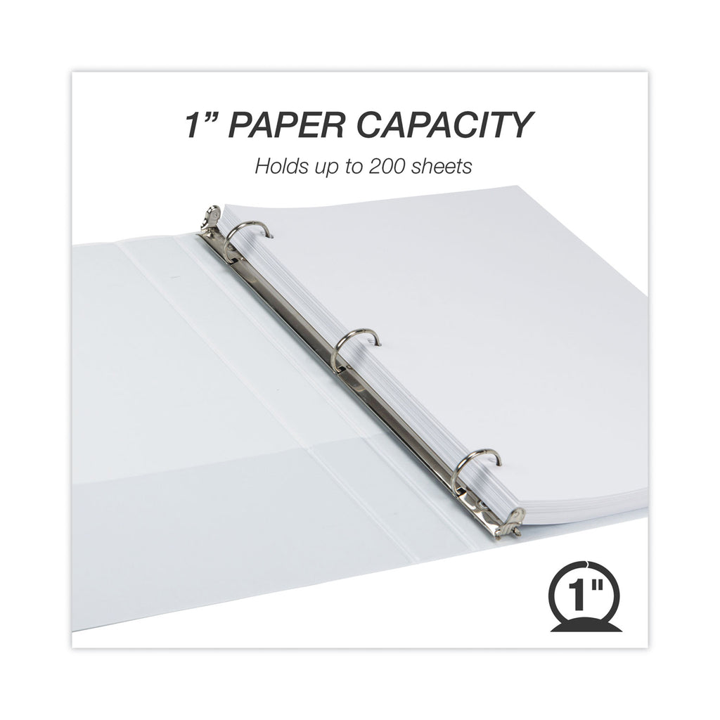 Earth's Choice Plant-Based Round Ring View Binder, 3 Rings, 1" Capacity, 11 x 8.5, White