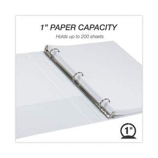 Earth's Choice Plant-Based Round Ring View Binder, 3 Rings, 1" Capacity, 11 x 8.5, White