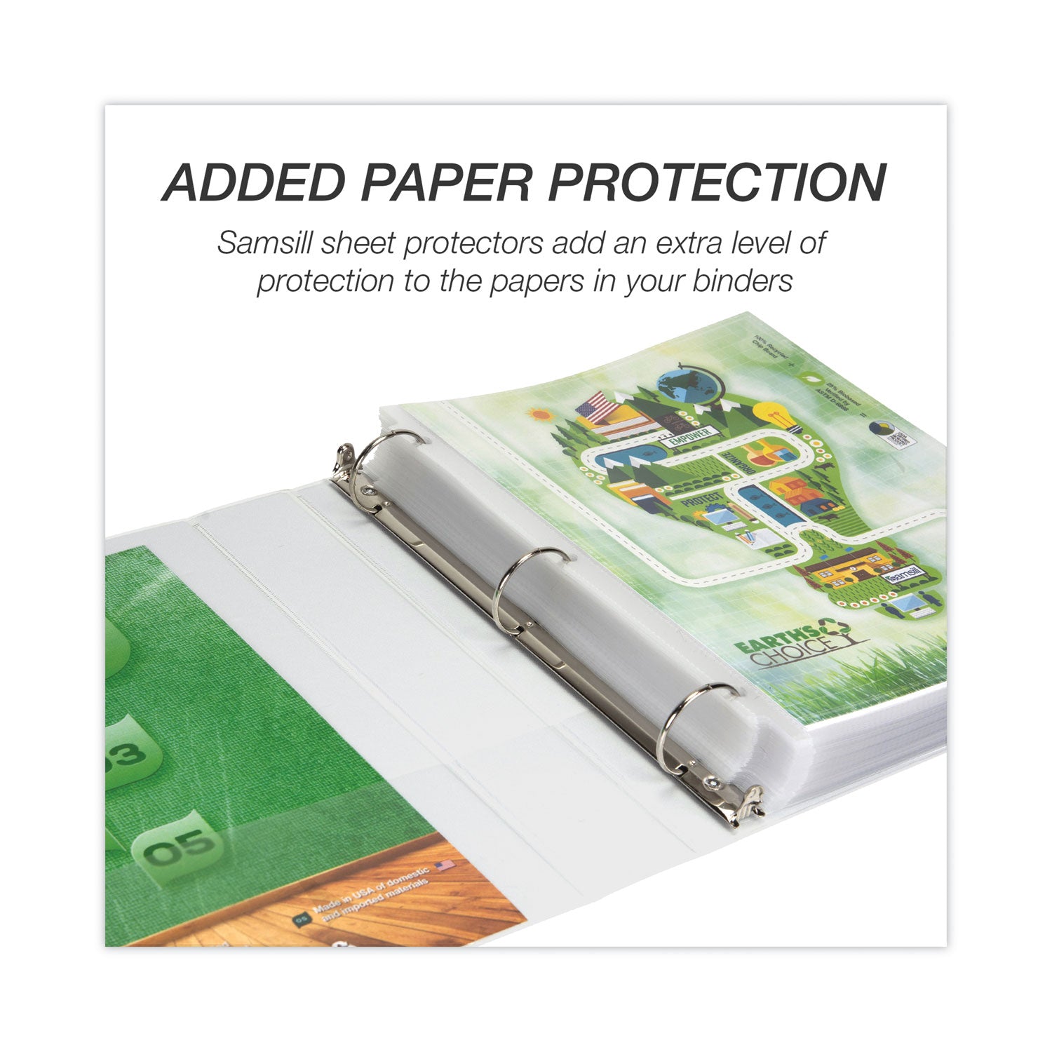 Earth's Choice Plant-Based Round Ring View Binder, 3 Rings, 1.5" Capacity, 11 x 8.5, White