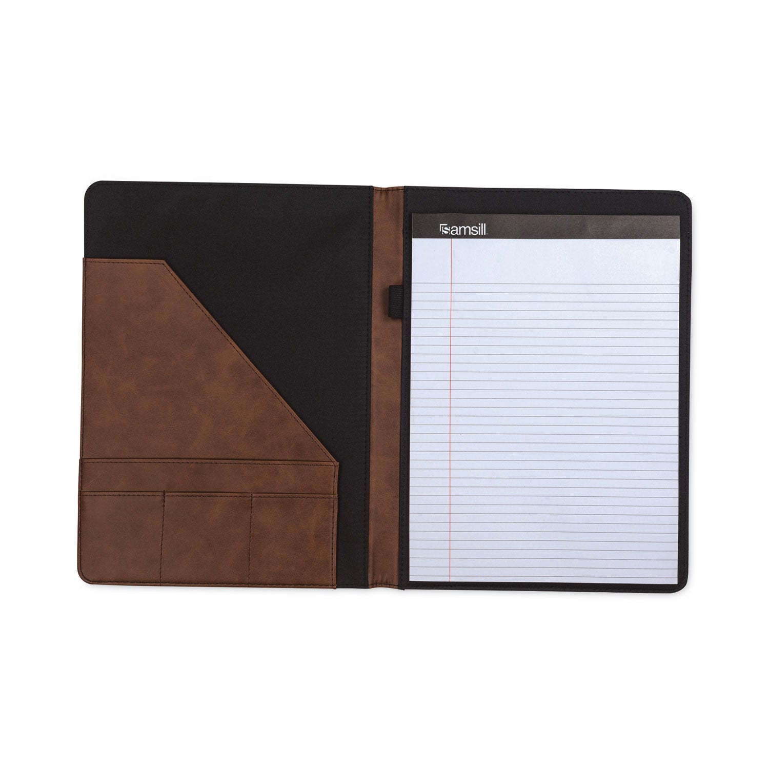 two-tone-padfolio-with-spine-accent-106w-x-1425h-polyurethane-tan-brown_sam71656 - 8