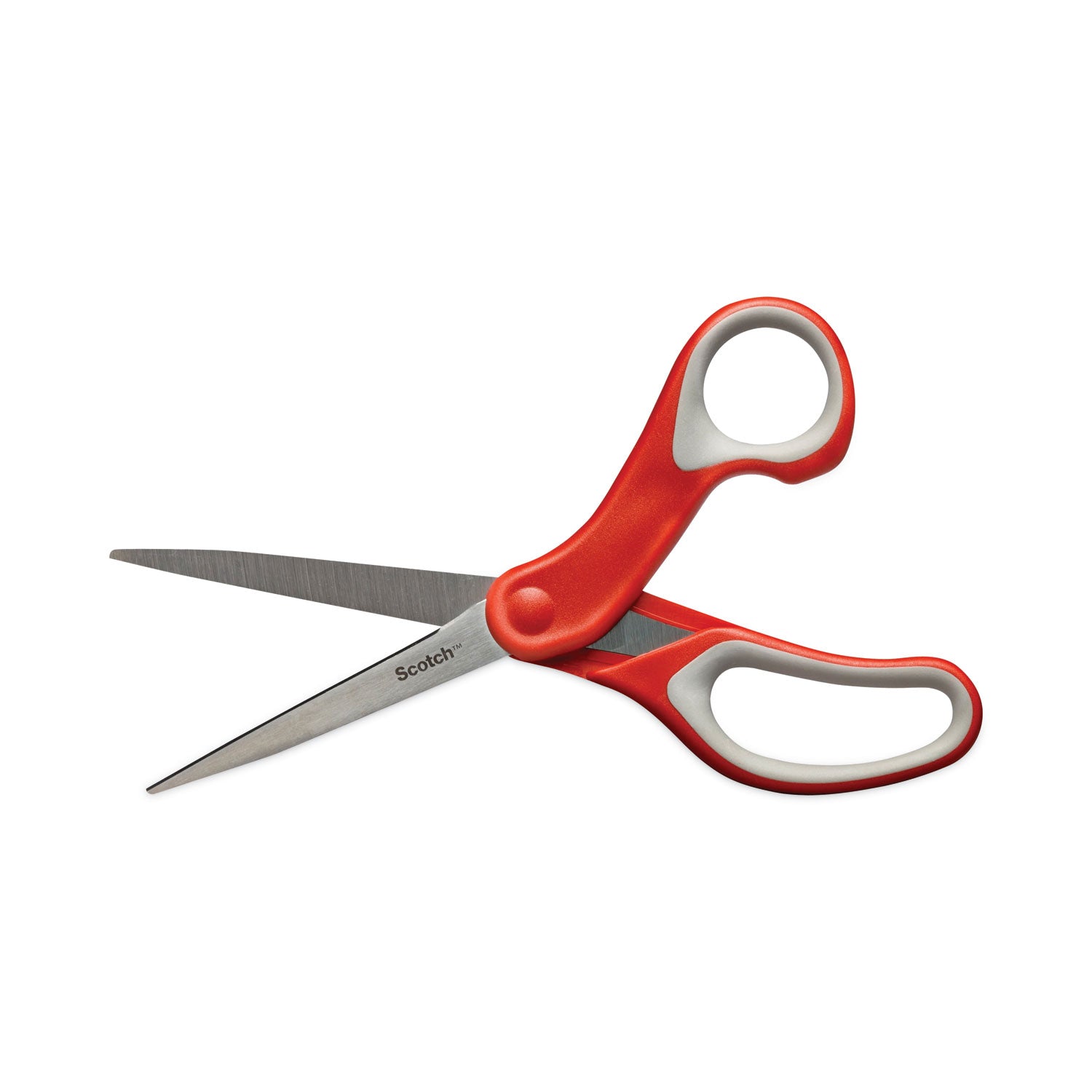 Multi-Purpose Scissors, 8" Long, 3.38" Cut Length, Gray/Red Straight Handle - 