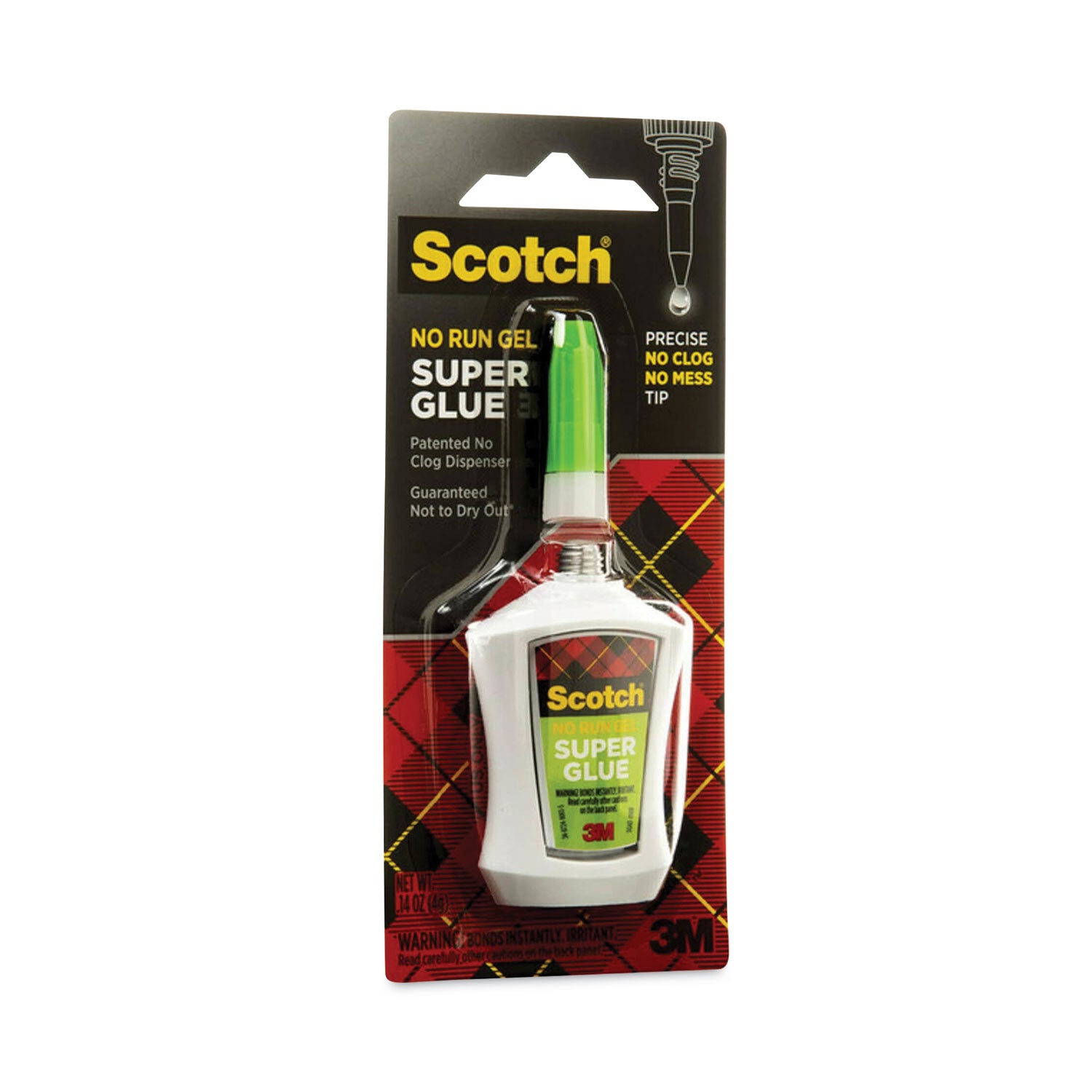 Super Glue No-Run Gel with Precision Applicator, 0.14 oz, Dries Clear - 