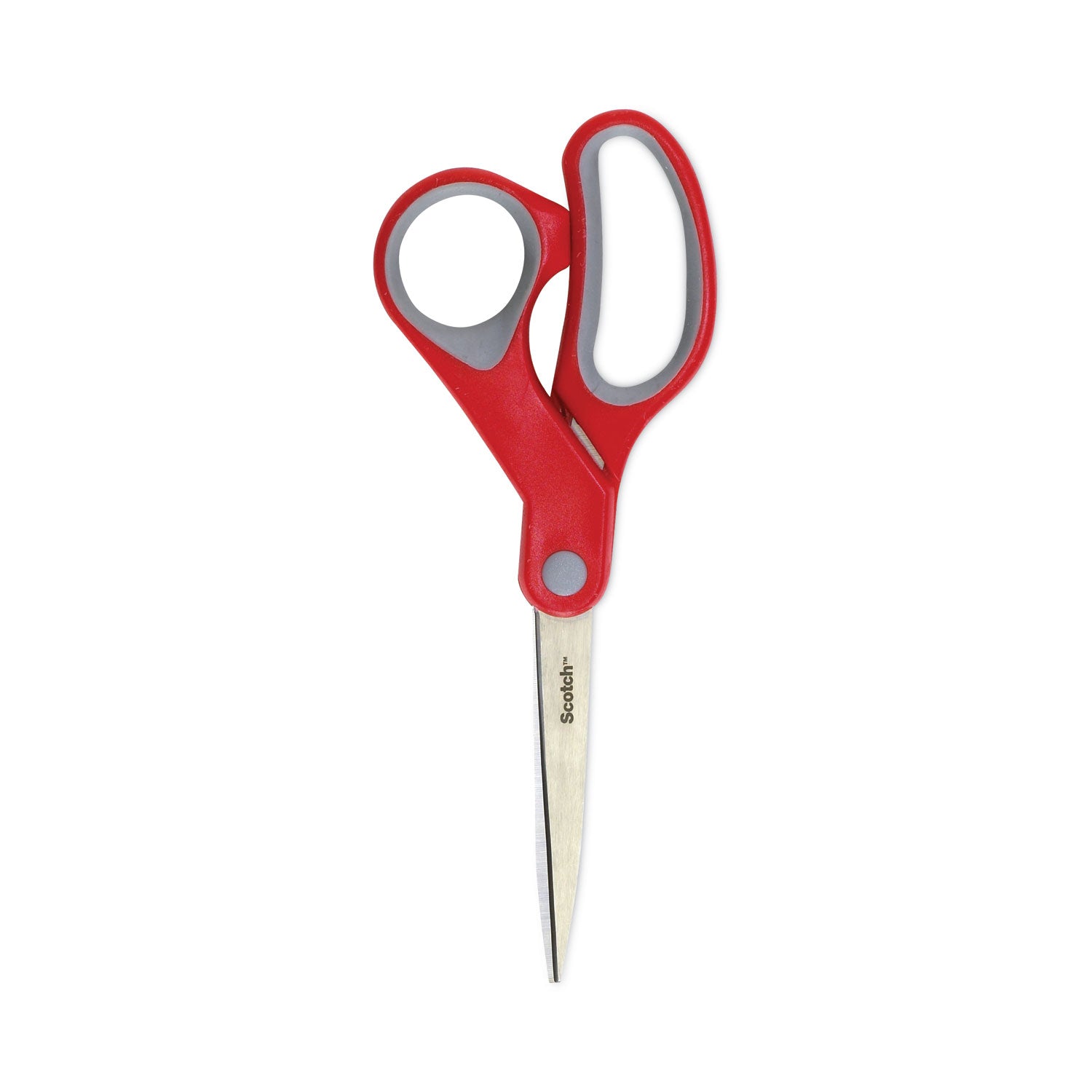 Multi-Purpose Scissors, 8" Long, 3.38" Cut Length, Gray/Red Straight Handle - 