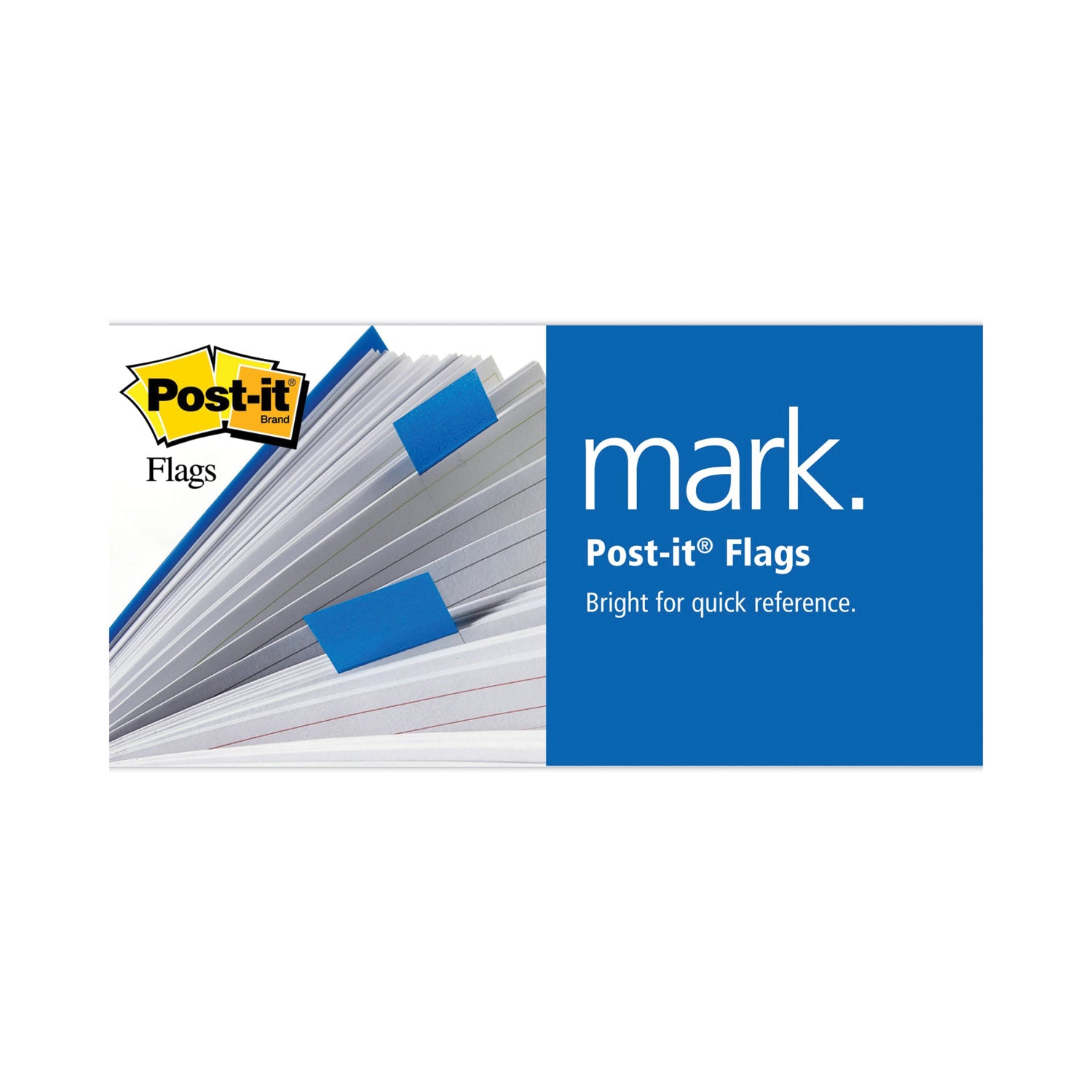 Highlighting Page Flags, 4 Bright Colors, 0.5 x 1.75, 35/Color, 4 Dispensers/Pack - 