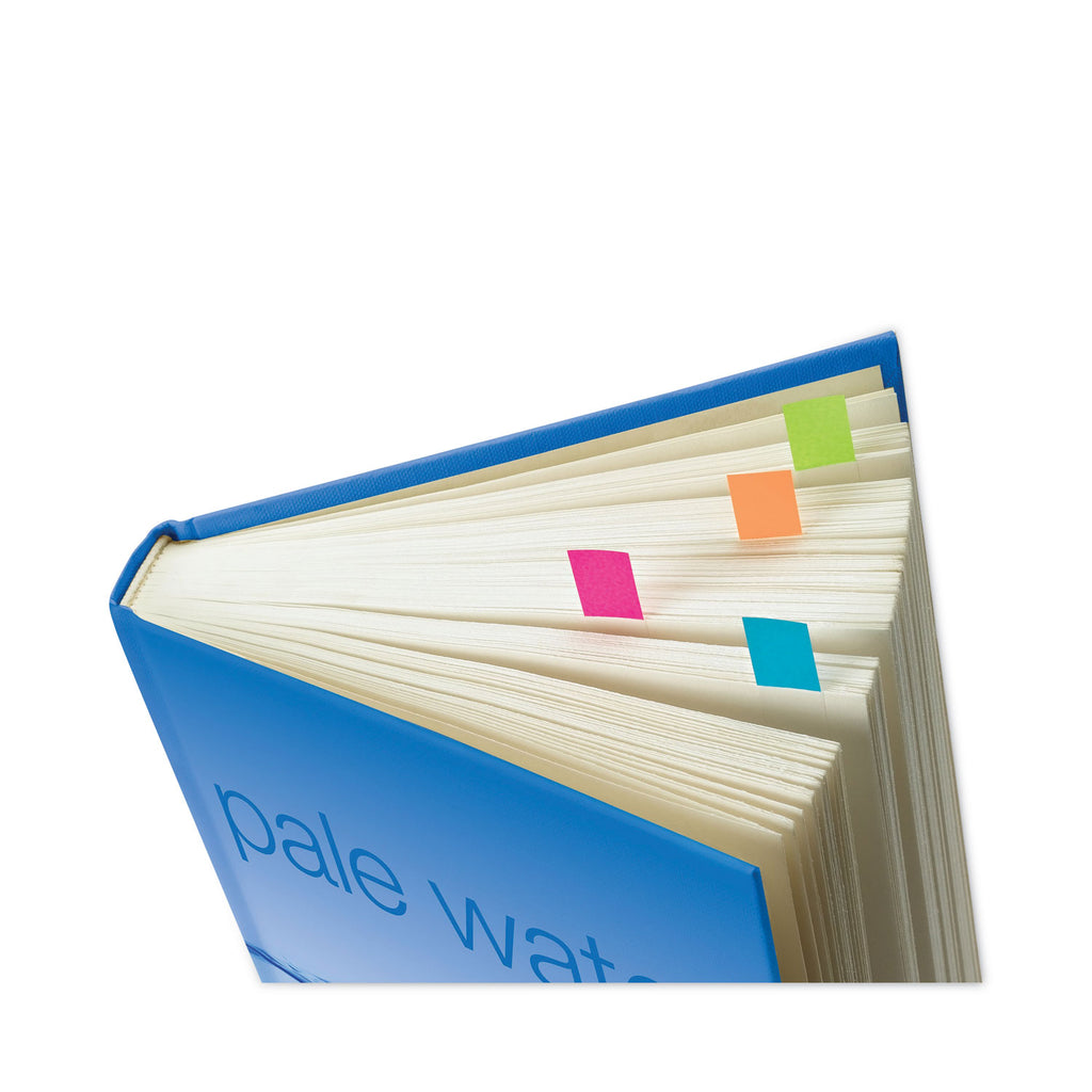 Small Page Flags in Dispensers, 0.5 x 1.75, Four Colors, 35/Color, 4 Dispensers/Pack - 