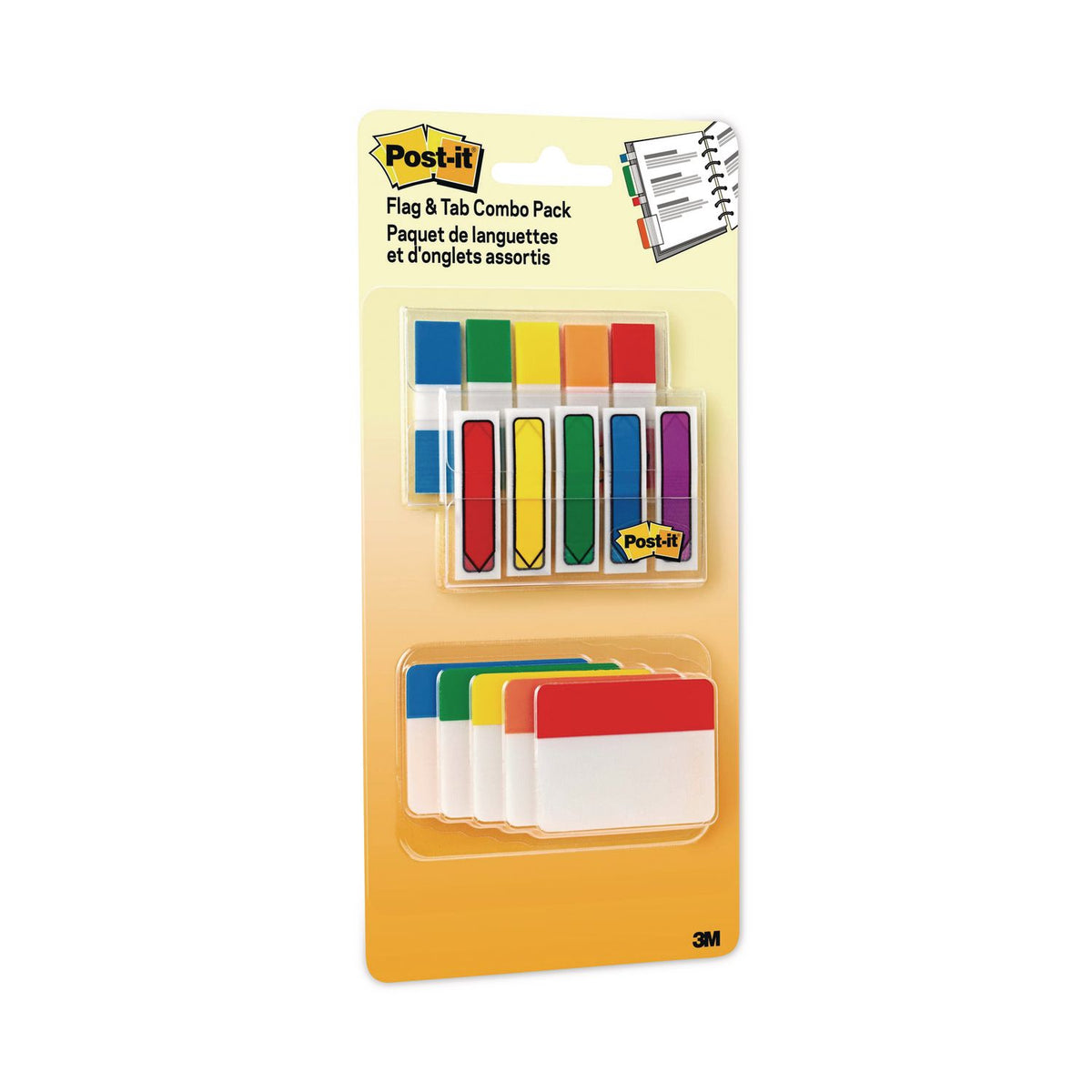 Flags and Tabs Combo Pack, Assorted Primary Colors, 230/Pack