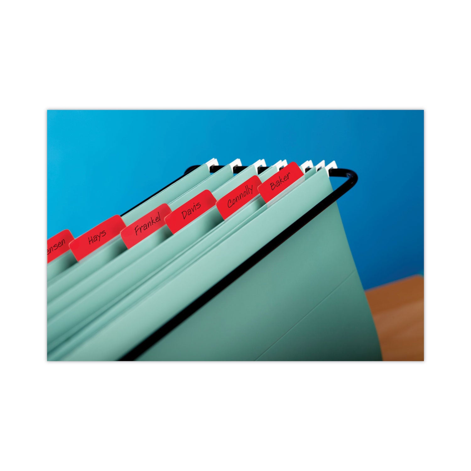 2" Plain Solid Color Angled Tabs, 1/5-Cut, Assorted Colors, 2" Wide, 24/Pack