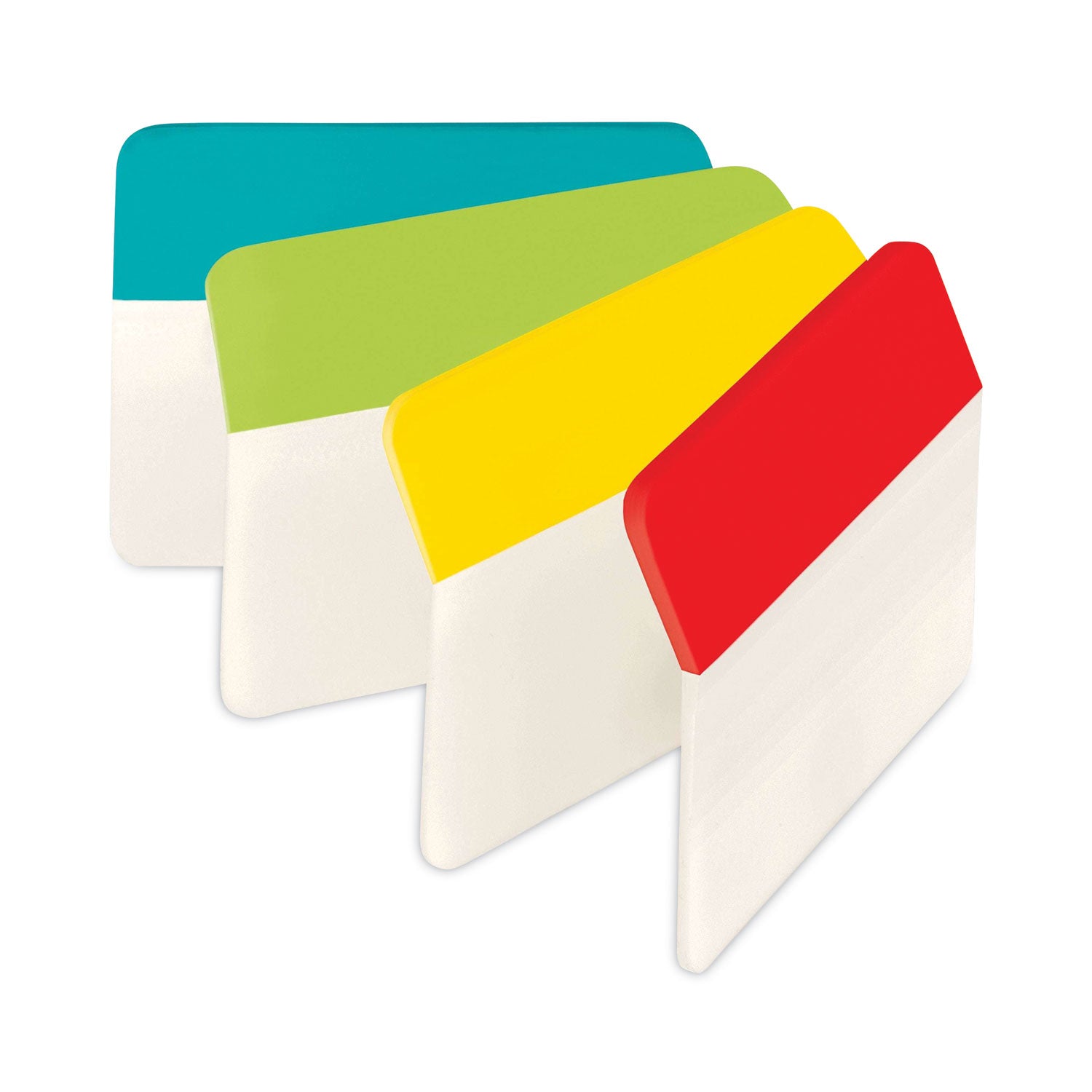 2" Plain Solid Color Angled Tabs, 1/5-Cut, Assorted Colors, 2" Wide, 24/Pack - 