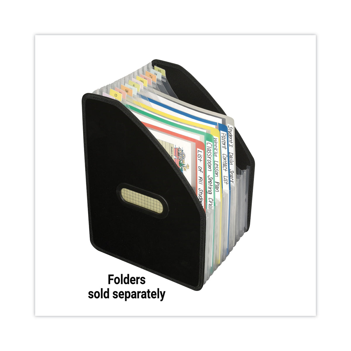 Vertical Expanding File, 10" Expansion, 13 Sections, 1/12-Cut Tabs, Letter Size, Black