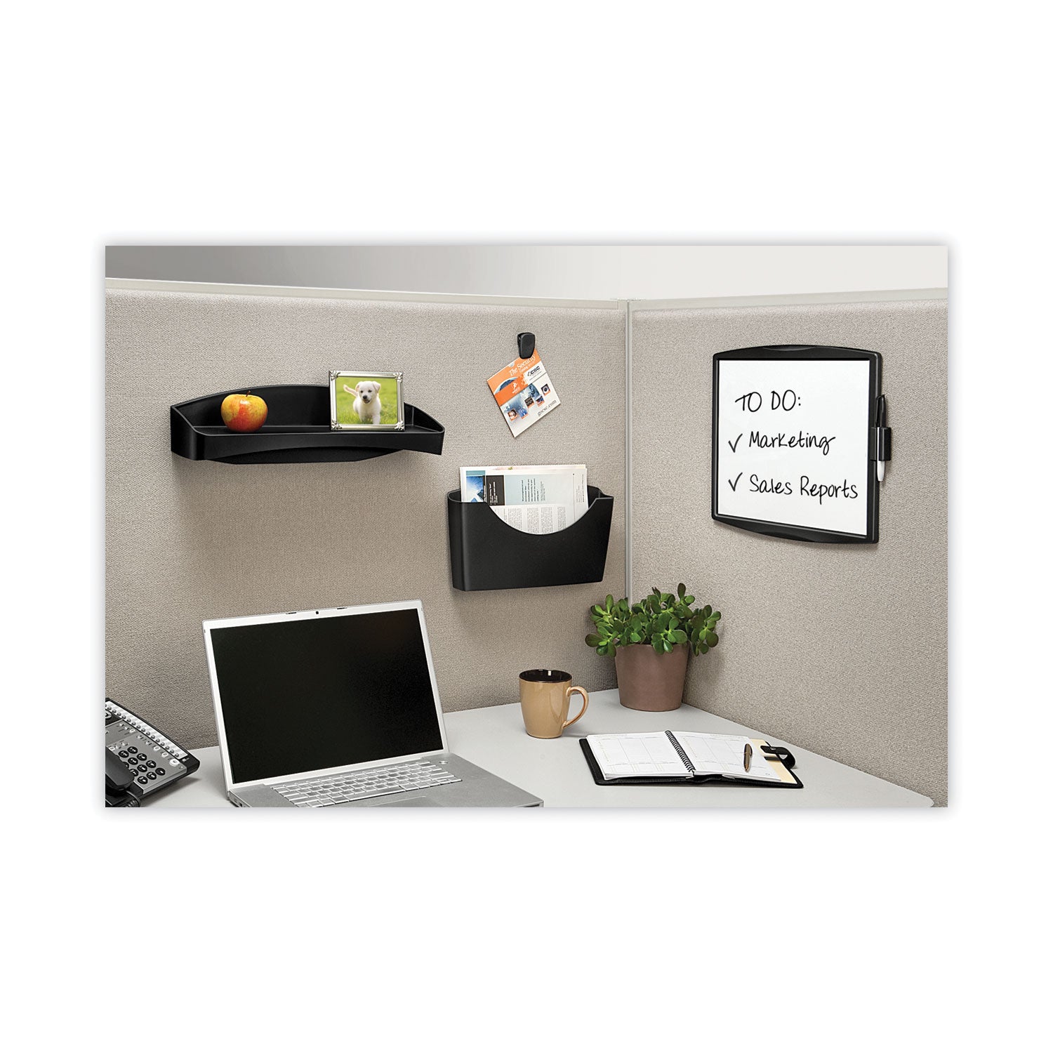 Plastic Partition Additions File Pocket, Letter Size, 14" x 2.5" x 7.75", Dark Graphite - 