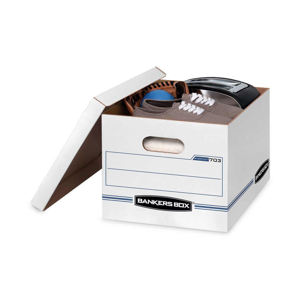 STOR/FILE Storage Box, Letter/Legal Files, 12.5" x 16.25" x 10.5", White, 6/Pack - 