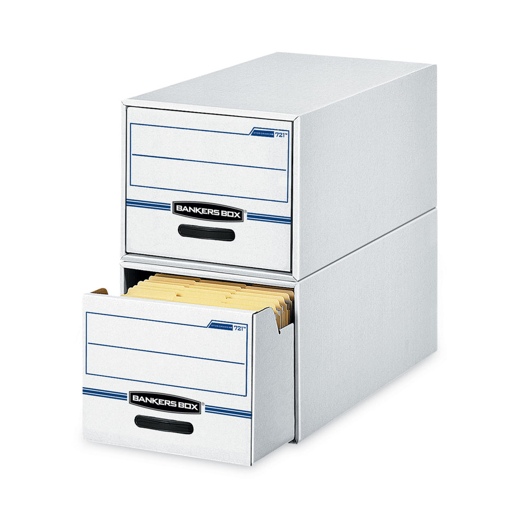 STOR/DRAWER Basic Space-Savings Storage Drawers, Letter Files, 14" x 25.5" x 11.5", White/Blue, 6/Carton - 