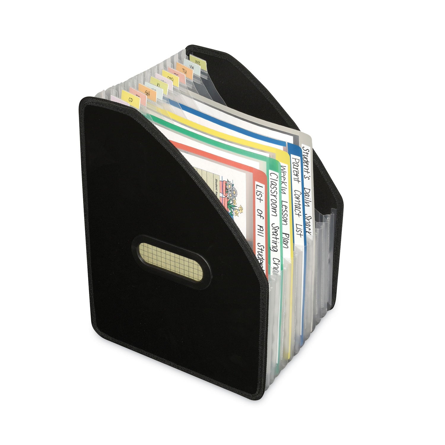 Vertical Expanding File, 10" Expansion, 13 Sections, 1/12-Cut Tabs, Letter Size, Black - 