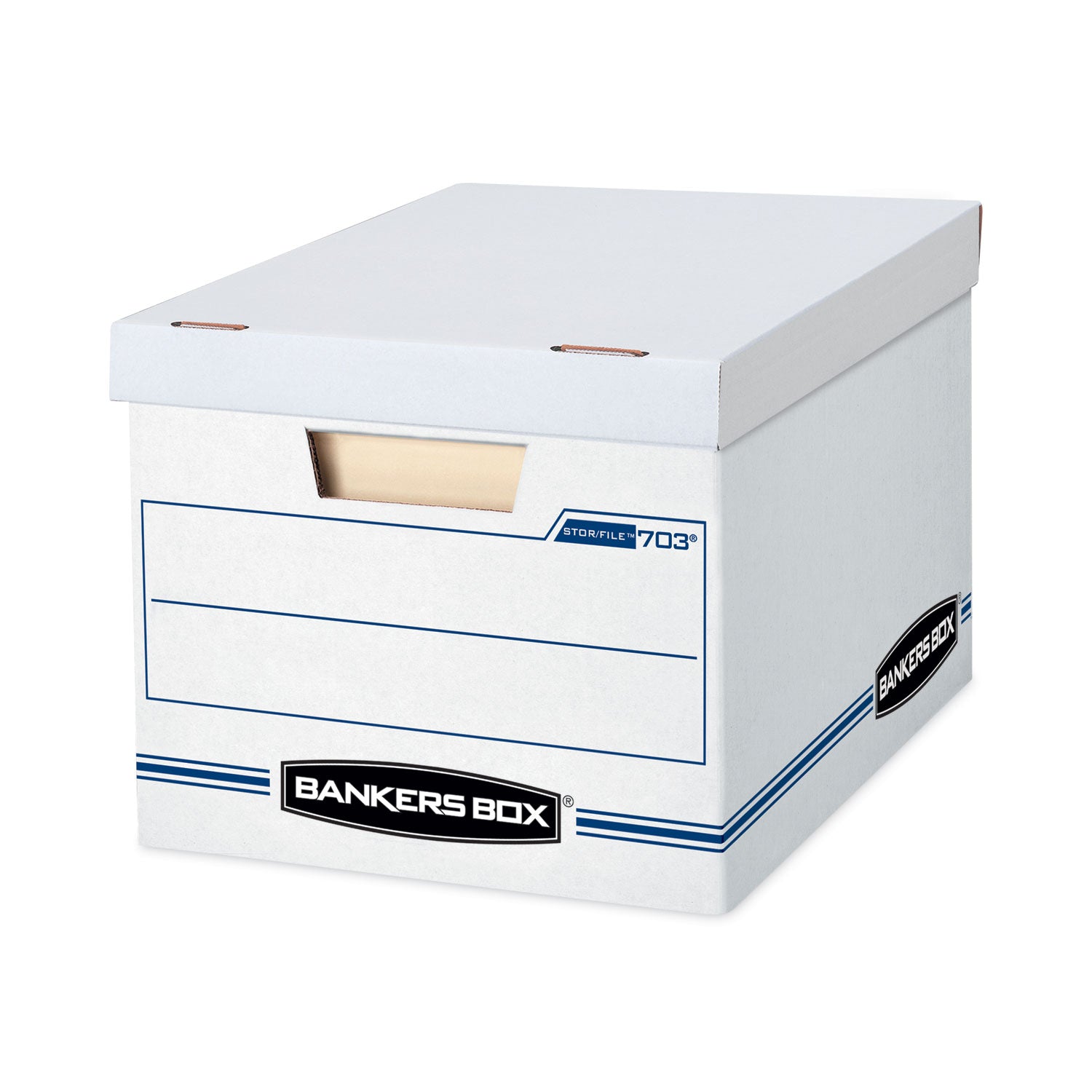 STOR/FILE Storage Box, Letter/Legal Files, 12.5" x 16.25" x 10.5", White, 6/Pack - 