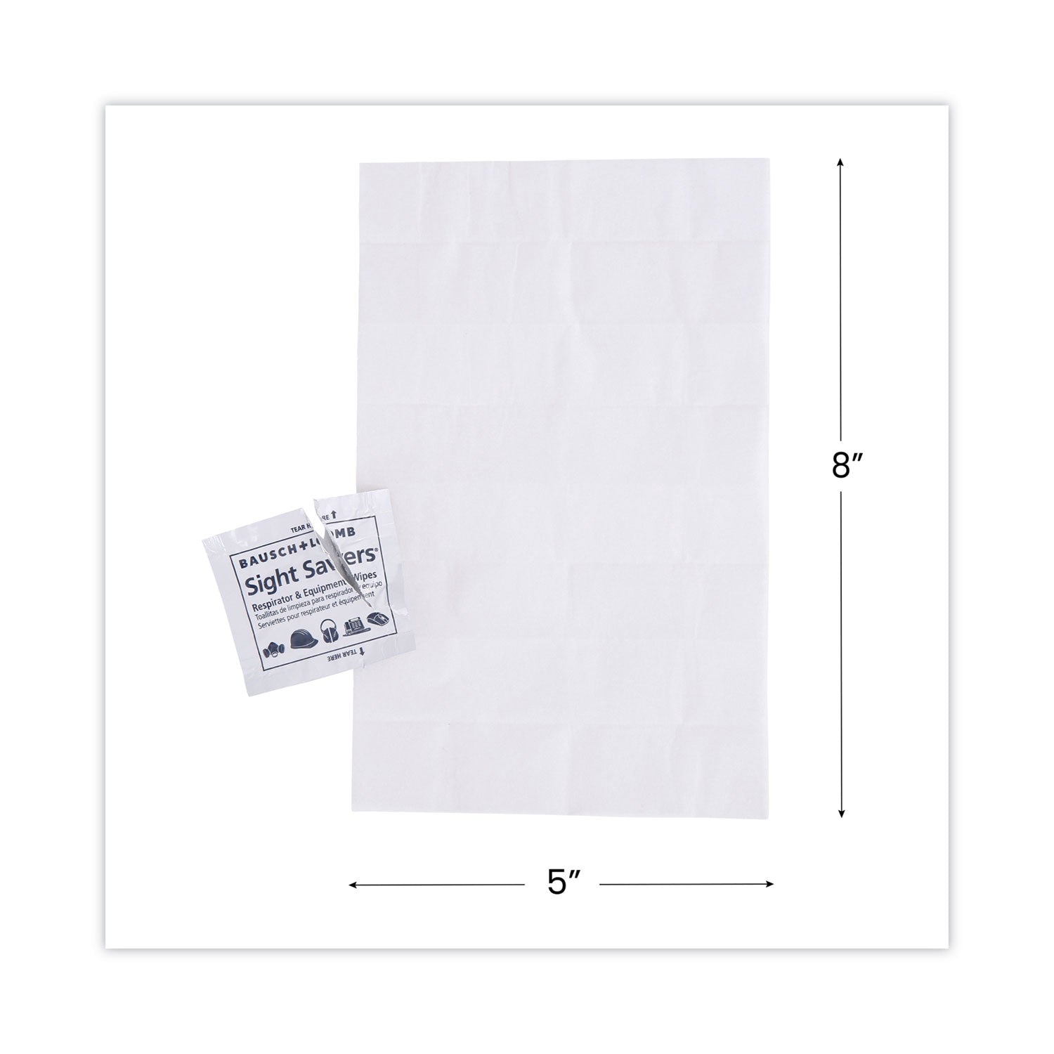 Antibacterial Office Equipment Wet Wipes, Cloth, 5 x 8, Unscented, White, 100/Box