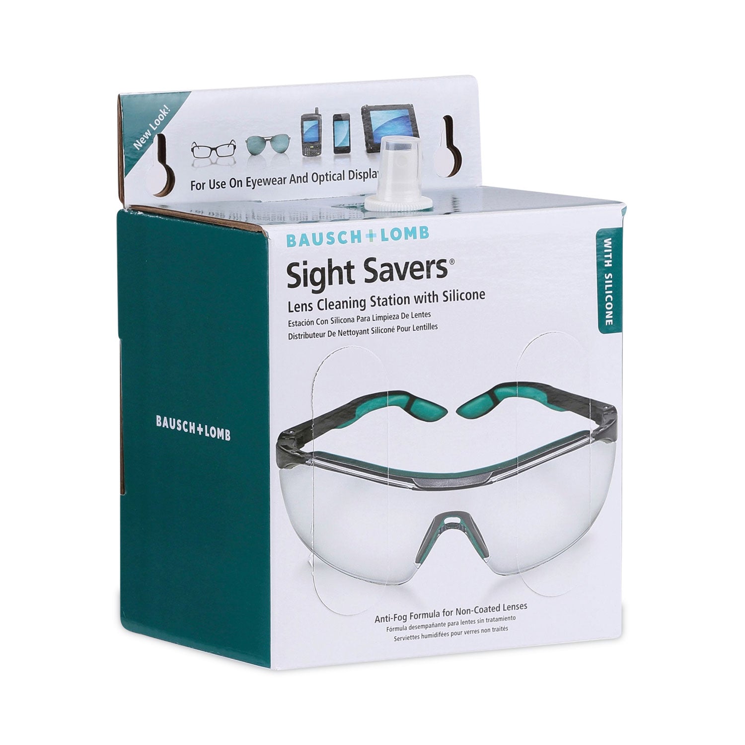 Sight Savers Lens Cleaning Station, 16 oz Plastic Bottle, 6.5 x 4.75, 1,520 Tissues/Box - 