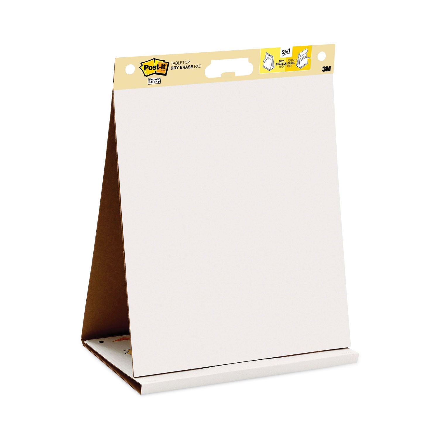 Pad Plus Tabletop Easel Pad with Self-Stick Sheets and Dry Erase Board, Unruled, 20 x 23, White, 20 Sheets - 