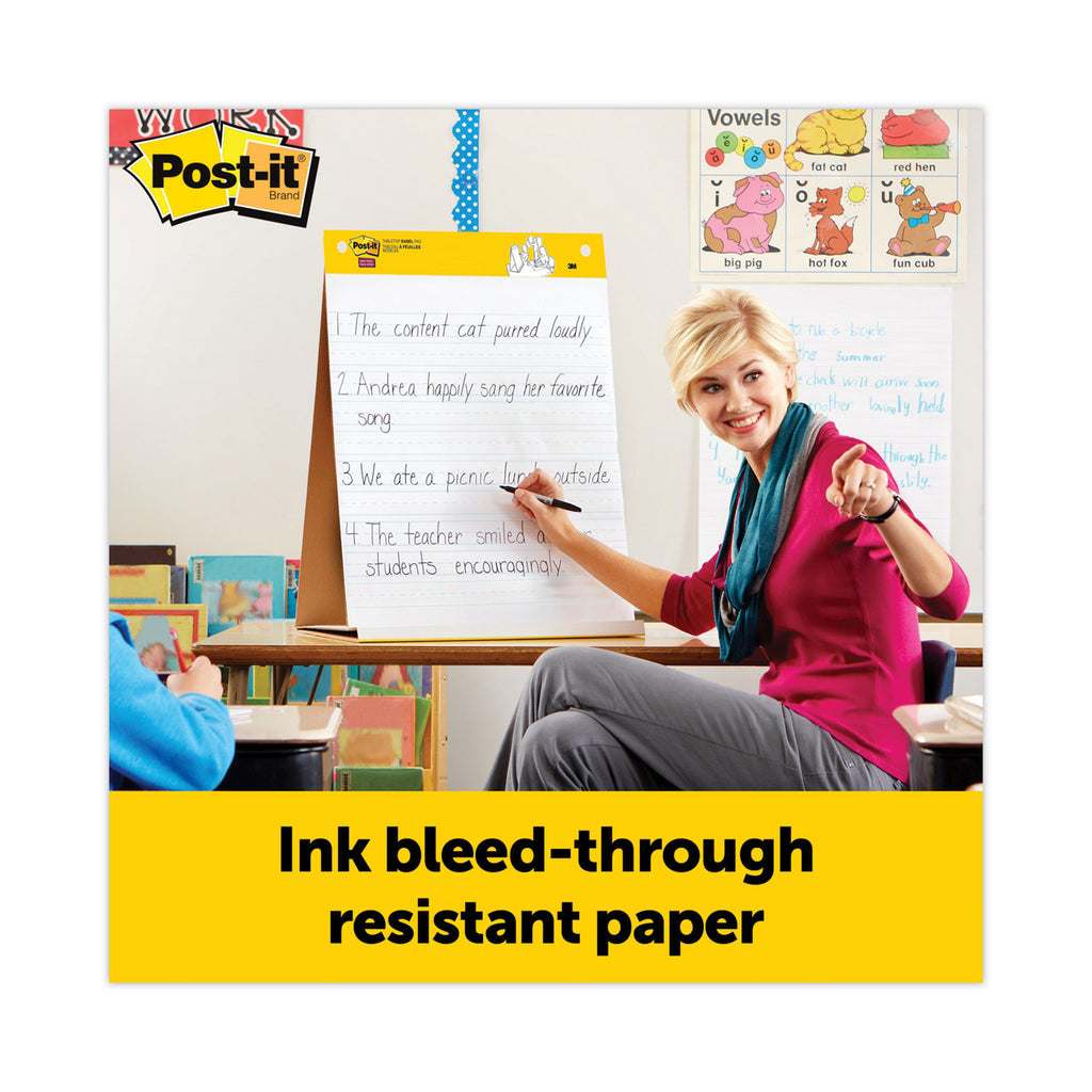 Self-Stick Tabletop Easel Pad with Command Strips, Presentation Format (1.5" Rule), 20 x 23, White, 20 Sheets