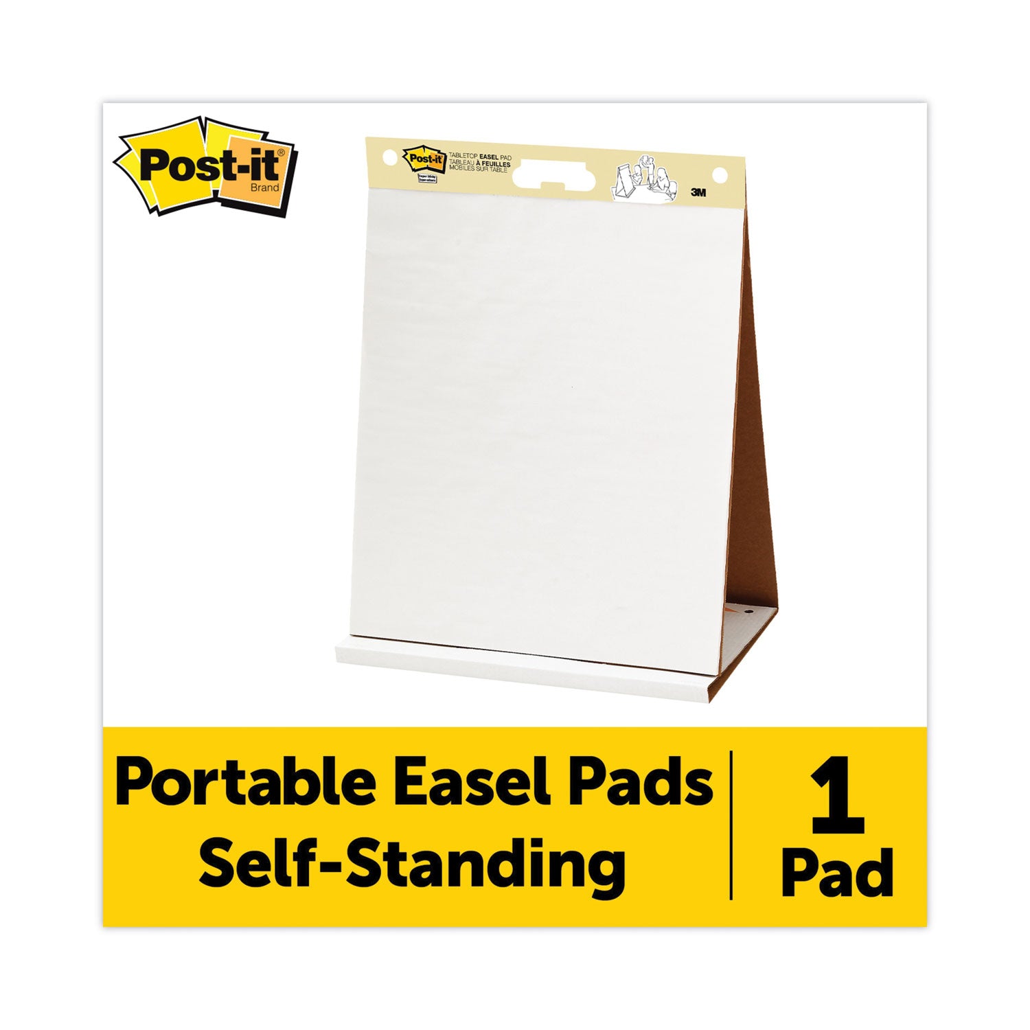Original Tabletop Easel Pad with Self-Stick Sheets, Unruled, 20 x 23, White, 20 Sheets - 