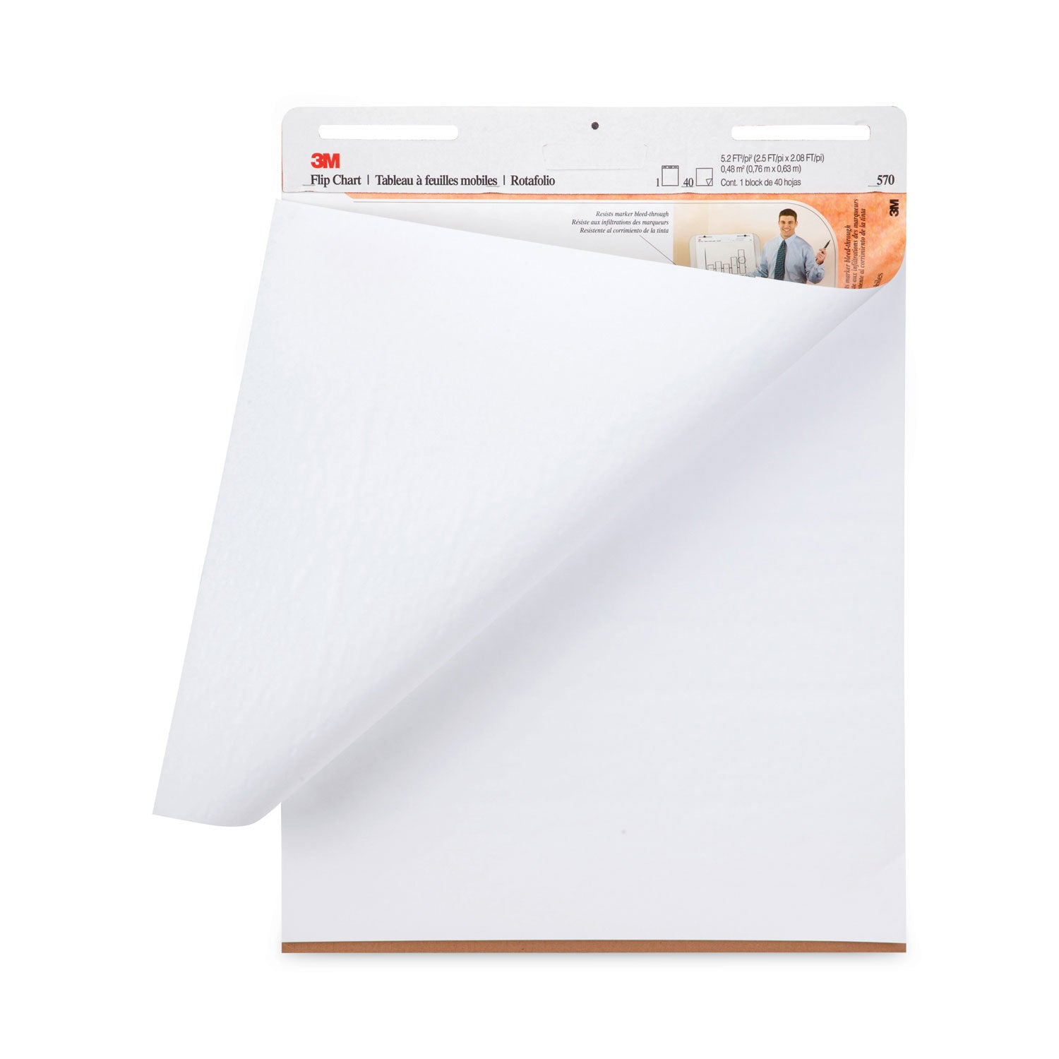 Professional Flip Chart, Unruled, 25 x 30, White, 40 Sheets, 2/Carton - 